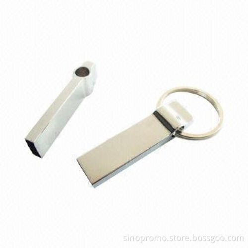 Metal Mini Promotional USB Flash Drive with Keyring, Sized 47.5 x 12.2 x 4.8mm